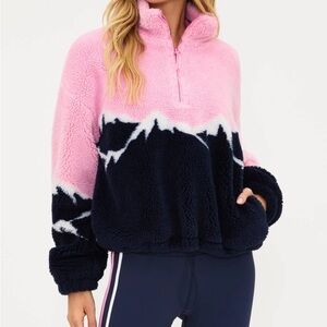 Beach Riot Leona Sherpa Snowy Peaks Quarter Zip Up Size M